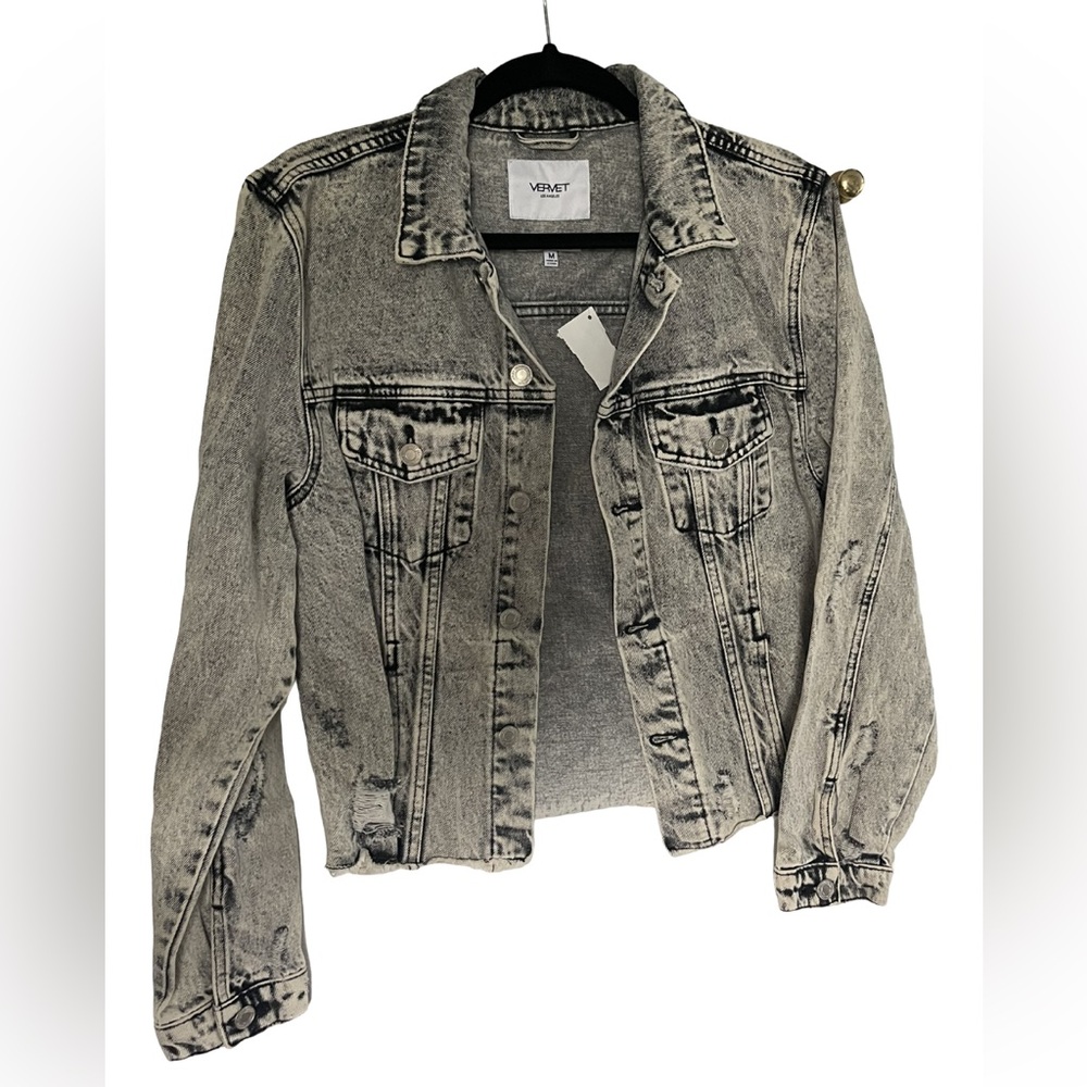 Ruby and Jenna (Vervet) Grey Jean Jacket